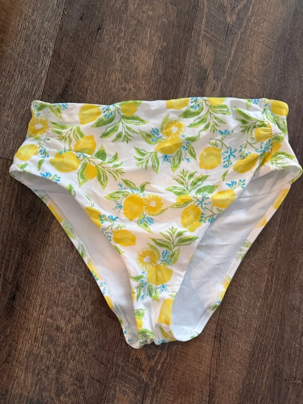 Adore Me White Bikini Bottoms with Yellow Lemon Print - Picture 1 of 3